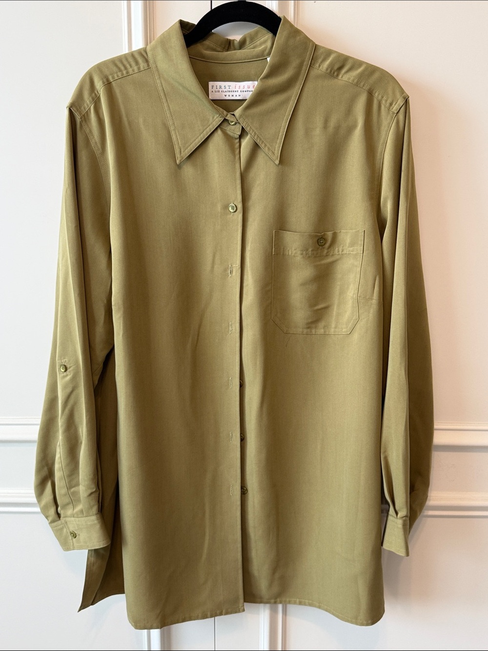 First Issue Relaxed Olive Button-Down Shirt